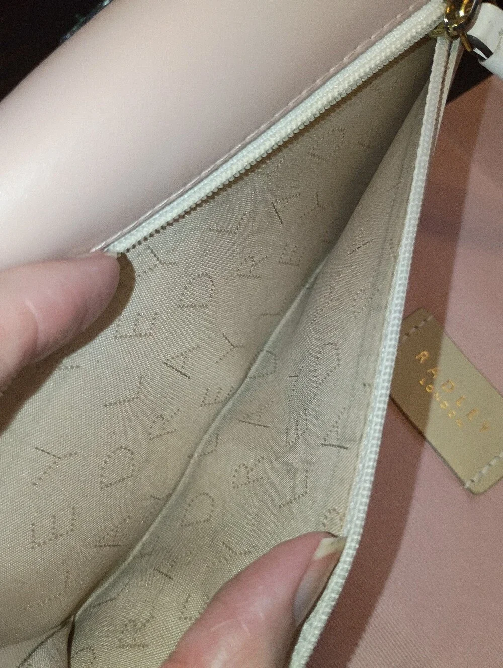 RADLEY LONDON checked floral wallet dogs cafe